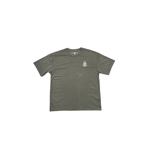 【MT Stay Low Key】Embroidered short-sleeved T-shirt dark gray