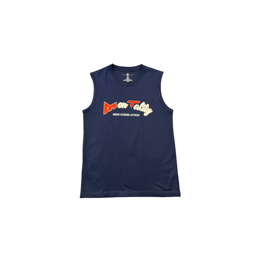 【MT Stay Low Key】MENTALITY design vest top blue